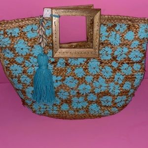 Floral jute tote